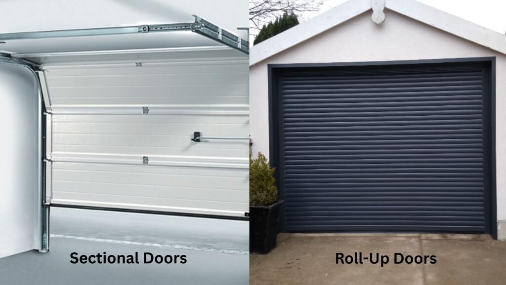 Comparison between sectional and roll-up new garage doors for residential garages
