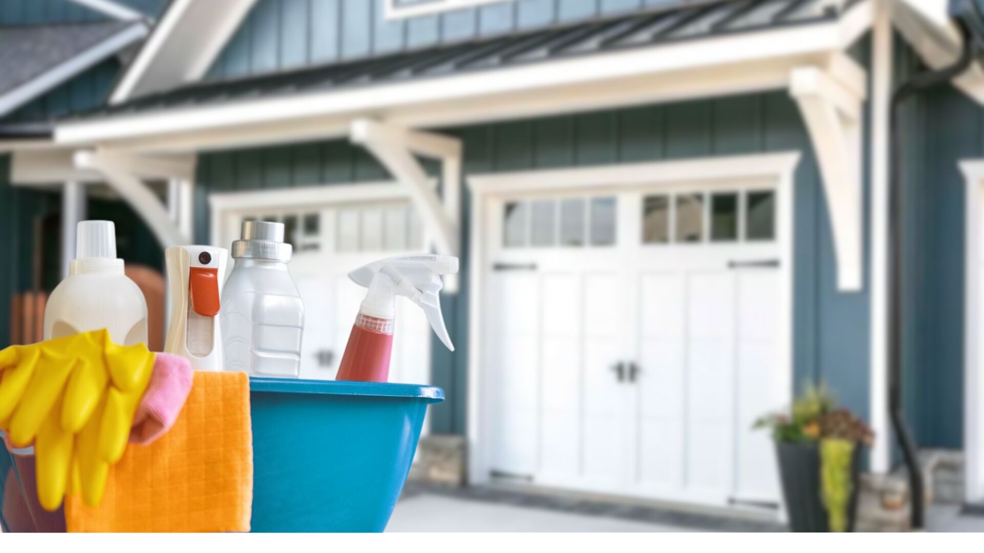 Essential cleaning tools for maintaining painted garage doors.